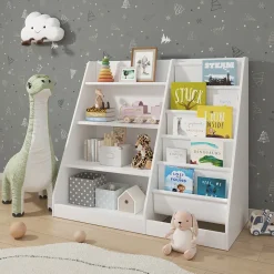 Kinderregal Conny Weiß 90 x 80.5 cm mit großen Ablagen Vicco