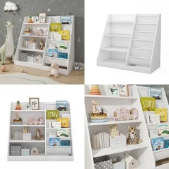 Kinderregal Conny Weiß 90 x 80.5 cm mit großen Ablagen Vicco