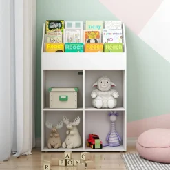 Kinderregal Conny Weiß 72 x 111 cm mit 4 Ablagen für Faltboxen Vicco