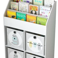 Kinderregal Conny Weiß 72 x 111 cm mit 4 Ablagen für Faltboxen Vicco