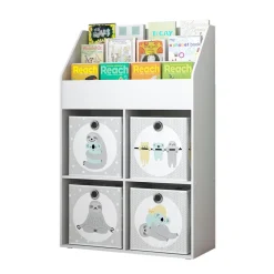 Kinderregal Conny Weiß 72 x 111 cm mit 4 Ablagen für Faltboxen Vicco