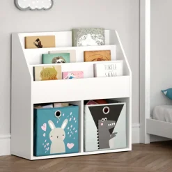 Kinderregal Luigi Weiß 72 x 79 cm mit 2 Faltboxen opt.6 Vicco