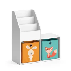 Kinderregal Luigi Weiß 72 x 79 cm Mini, mit 2 Faltboxen opt.1 Vicco