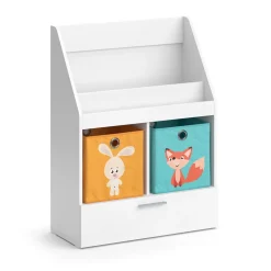 Kinderregal Luigi Weiß 72 x 96.2 cm mit Schublade und 2 Faltboxen opt.6 Vicco