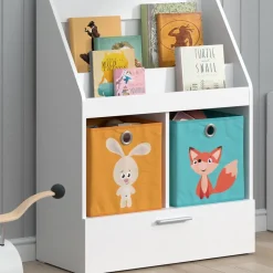 Kinderregal Luigi Weiß 72 x 96.2 cm mit Schublade und 2 Faltboxen opt.6 Vicco