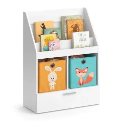 Kinderregal Luigi Weiß 72 x 96.2 cm mit Schublade und 2 Faltboxen opt.6 Vicco