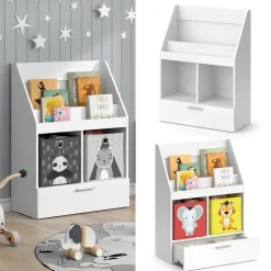 Kinderregal Luigi Weiß 72 x 96.2 cm mit Schublade Vicco