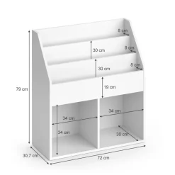 Kinderregal Luigi Weiß 72 x 79 cm Ohne Faltboxen Vicco