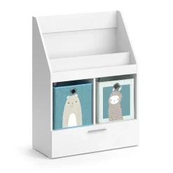 Kinderregal Luigi Weiß 72 x 96.2 cm mit Schublade und 2 Faltboxen opt.1 Vicco