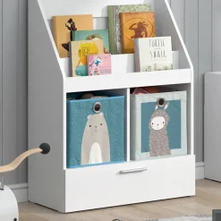 Kinderregal Luigi Weiß 72 x 96.2 cm mit Schublade und 2 Faltboxen opt.1 Vicco