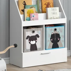 Kinderregal Luigi Weiß 72 x 96.2 cm mit Schublade und 2 Faltboxen opt.3 Vicco