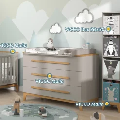 Kinderregal Malia Cashmere/Eiche 35.2 x 159.5 cm Vitalispa