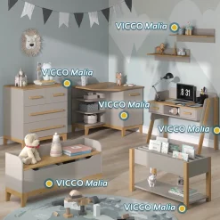 Kinderregal Malia Cashmere/Eiche 80 x 46 cm Vitalispa