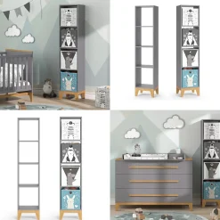 Kinderregal Malia Grau 35.2 x 159.5 cm Vicco