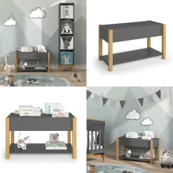 Kinderregal Malia Grau 80 x 46 cm Vitalispa