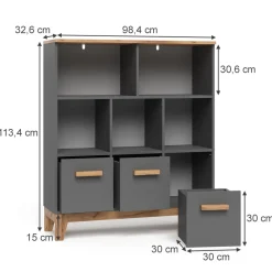 Kinderregal Malia Grau/Artisan 98.4 x 113.4 cm Vitalispa