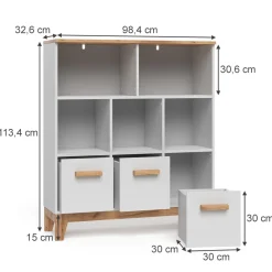 Kinderregal Malia Weiß/Artisan 98.4 x 113.4 cm Vitalispa