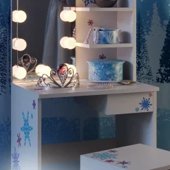 Kinder-Schminktisch Schneeflocke Weiß 54.8 cm mit LED Beleuchtung Vicco