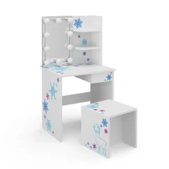Kinder-Schminktisch Schneeflocke Weiß 54.8 cm mit LED Beleuchtung Vicco