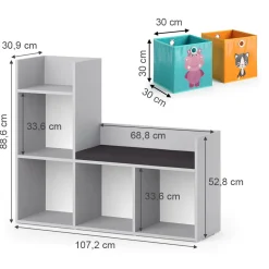Kindersitzbank Luigi Grau 107.2 x 88.6 cm mit 2 Faltboxen opt.2 Vicco