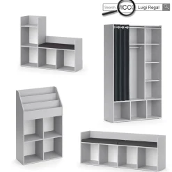 Kindersitzbank Luigi Weiß 142.4 x 53.4 cm 4 Fächer Vicco