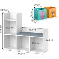 Kindersitzbank Luigi Weiß 107.2 x 88.6 cm mit 2 Faltboxen opt.1 Vicco