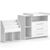 Kinderzimmer-Set Oskar Weiß 2 Teile, mit Wickelkommode und Bücherregal Vicco
