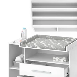 Kinderzimmer-Set Oskar Weiß 2 Teile, mit Wickelkommode und Bücherregal Vicco