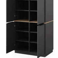 Kleiderschrank Betti Anthrazit/Sonoma 82 x 179 cm mit 4 Türen Vicco