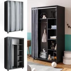 Kleiderschrank Doros Grau 100 x 168 cm Vicco