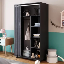 Kleiderschrank Doros Grau 100 x 168 cm Vicco