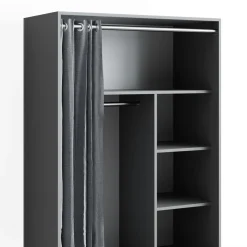 Kleiderschrank Doros Grau 100 x 146.6 cm mit Rollen Vicco