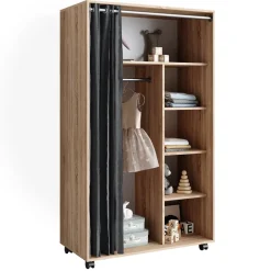 Kleiderschrank Doros Sonoma 100 x 168 cm offen, mit Rollen Vicco