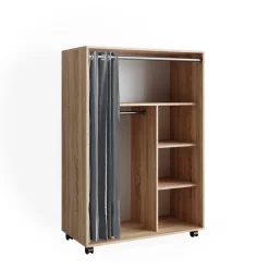 Kleiderschrank Doros Sonoma 100 x 146.6 cm mit Rollen Vicco