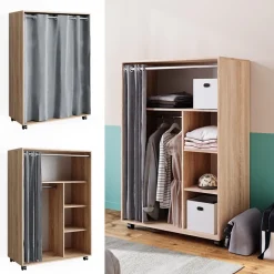 Kleiderschrank Doros Sonoma 100 x 146.6 cm mit Rollen Vicco