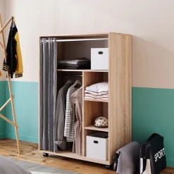 Kleiderschrank Doros Sonoma 100 x 146.6 cm mit Rollen Vicco