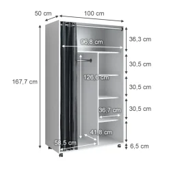Kleiderschrank Doros Weiß 100 x 168 cm Vicco