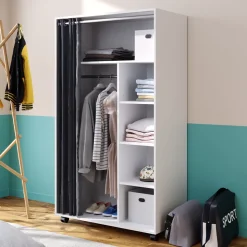 Kleiderschrank Doros Weiß 100 x 168 cm Vicco