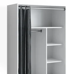 Kleiderschrank Doros Weiß 100 x 146.6 cm mit Rollen Vicco