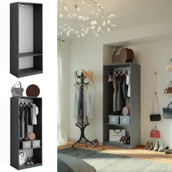 Kleiderschrank Elmo Anthrazit 80 x 200 cm Vicco