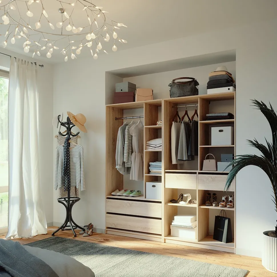 Kleiderschrank Elmo Sonoma 100 x 200 cm 2er Set Vicco