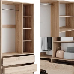 Kleiderschrank Elmo Sonoma 100 x 200 cm 2er Set Vicco