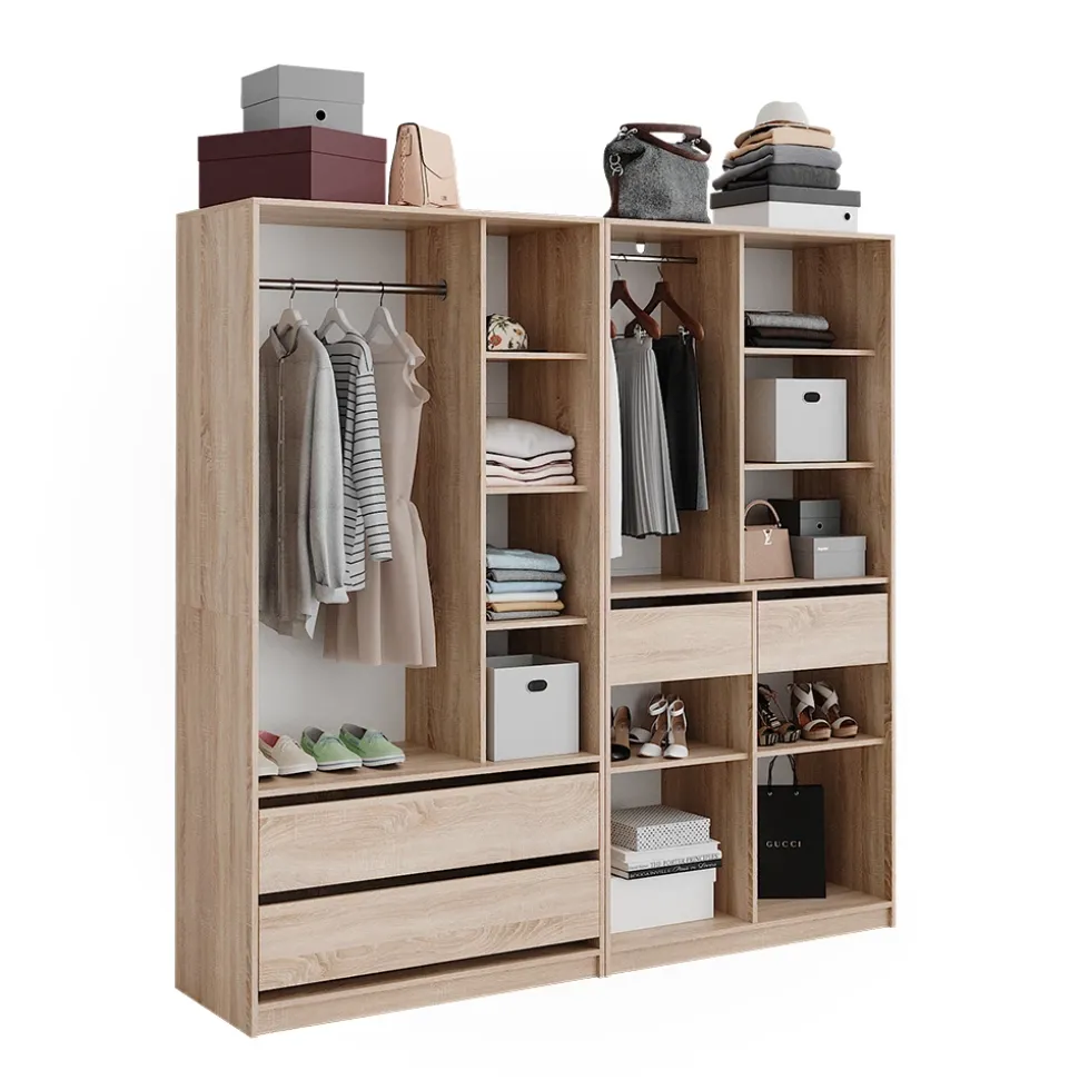 Kleiderschrank Elmo Sonoma 100 x 200 cm 2er Set Vicco