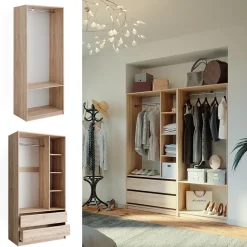 Kleiderschrank Elmo Sonoma 100 x 200 cm 2er Set Vicco