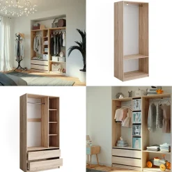 Kleiderschrank Elmo Sonoma 100 x 200 cm 2er Set Vicco
