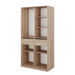 Kleiderschrank Elmo Sonoma 100 x 200 cm mit 2 Schubladen Vicco