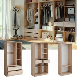 Kleiderschrank Elmo Sonoma 100 x 200 cm 3er Set Vicco