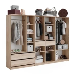 Kleiderschrank Elmo Sonoma 100 x 200 cm 3er Set Vicco