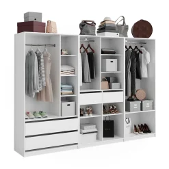 Kleiderschrank Elmo Weiß 100 x 200 cm 3er Set Vicco