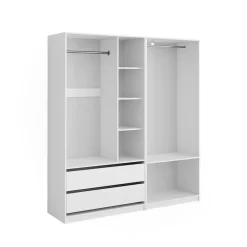 Kleiderschrank Elmo Weiß 100 x 200 cm 2er Set Vicco